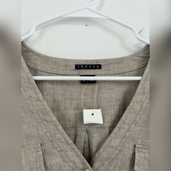 Theory Linen V Neck Tunic Top Size M $298 LIKE NEW - Picture 3 of 4